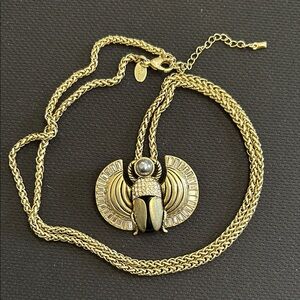 Lia Sophia Gold Winged Scarab Necklace